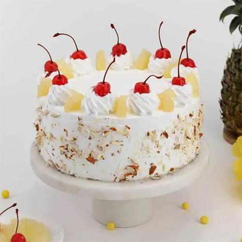 Tropical Pineapple Fresh Cream Cake - 500 gm - Eggless | Creamingo