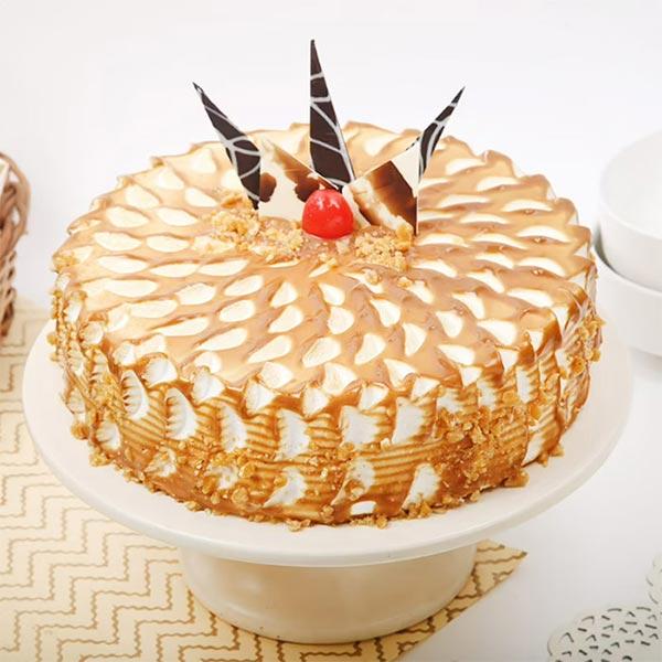Rich Butterscotch Caramel Delight Cake - 500 gm - Eggless | Creamingo